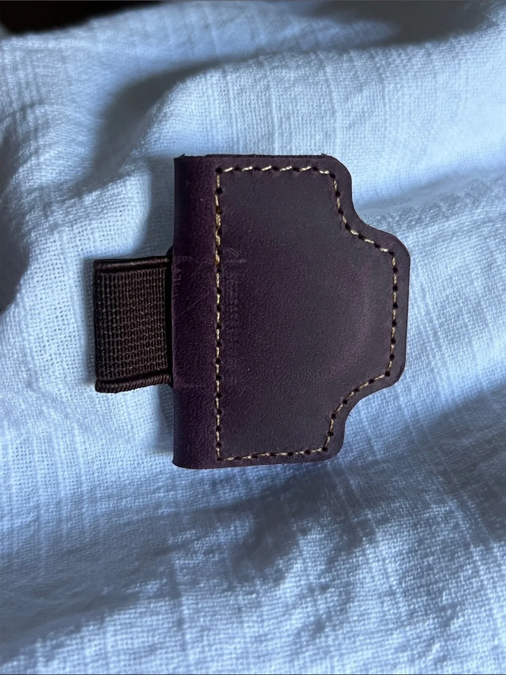 Leather Magnetic Bookmark Pen Holder Leather Paw Print Embossed